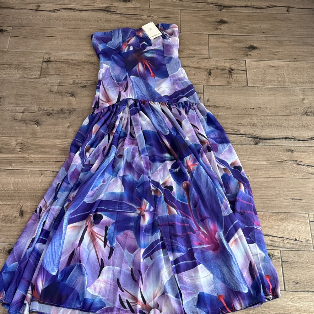 Peppermayo Purple Floral Strapless Sundress
